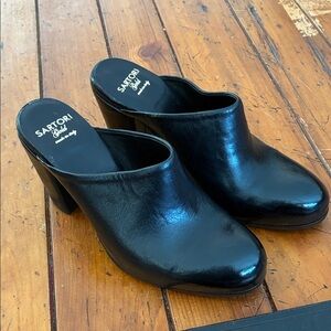 Sartori Black Women's Leather Mules.  Euro size 39.5. Fits liked a size 8.5